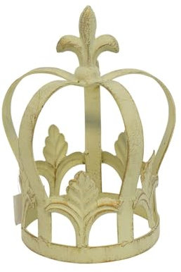 Pflanzkrone Metall Rankhilfe Shabby Chic altweiß Deko-Krone Vintage für Haus und Garten H: 21 cm -11420-