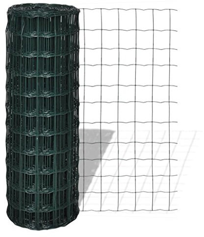 Homgoday Gartentor, Europäischer Zaun aus Stahl, 25 x 1,0 m, grün, Gartentor, Zauntor für den Außenbereich, Zauntür für den Außenbereich, Zauntür für Cortilev d