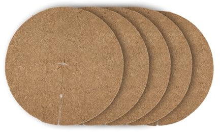 La Cordeline Lot 5 Disques Paillage Ø 60 cm Coco Naturel 900g/m² - Tapis Protection, Mauvaises Herbes, Protection Natutrelle Plante