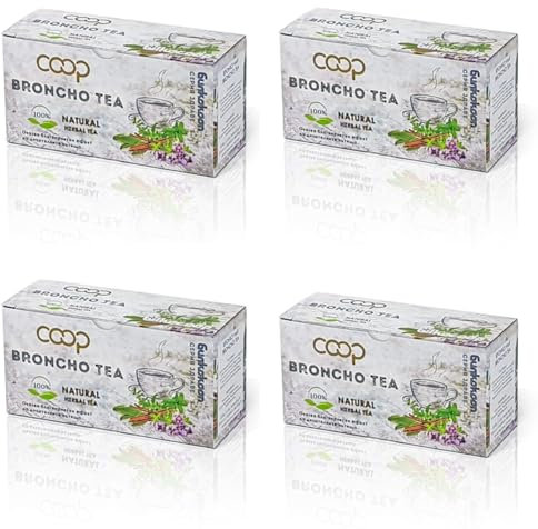 80 Bronchial Tea Bags Herbal Tea 100% Natural with Thyme,Oregano,Peppermint,Sage leaf & Licorice - 4 Boxes 1.5 g Bags