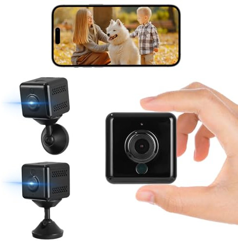 Mini Camara Espia, 4K HD Camara Espia Oculta, Camaras de Vigilancia Sin Cables con Visión Nocturna, Cámara de Vigilancia Interior, Camara Vigilancia WiFi Interior/Exterior Real para Teléfonos Móviles