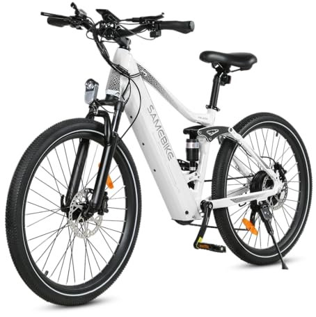 SAMEBIKE Electric Bike, 48V 14AH Embedded Battery 26 *2.1 Gravel Mountain Adult Ebike, 7 Speed Gears, Multi-link Full Suspension, Long Range of PAS Mode 90-100km