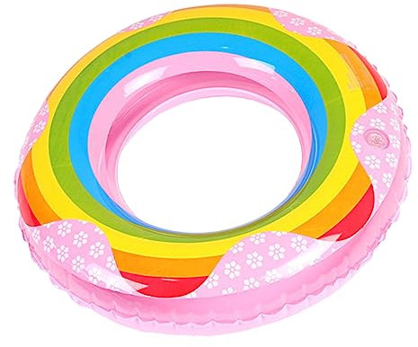 Gogogmee Aufblasbarer Schwimmring Regenbogen-Schwimmring Schaumstoff-Schlauchspielzeug Donut-Ring aus Wasser Schwimmbad Party Schlauch schwimmring Kind für