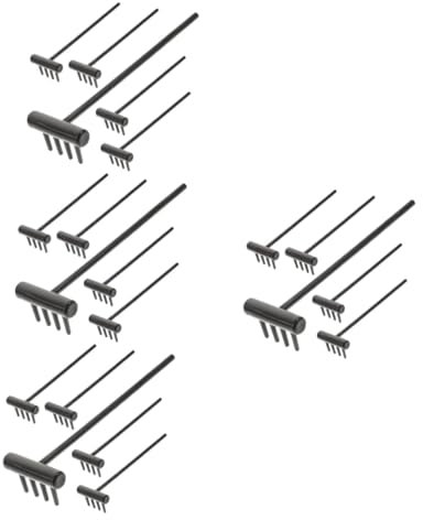 SEWOART Lot De 4 Petits Râteaux De Accessoires De Paysage Zen Pour Bureau 6 Pièces X 4