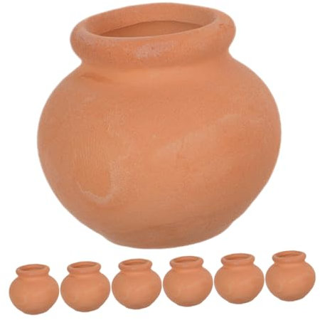 UPKOCH 7pcs Mini Terracotta Plant Pots Clay Flower Pots Small Nursery for Succulents Compact Size for Desks Windowsills Brown Clay