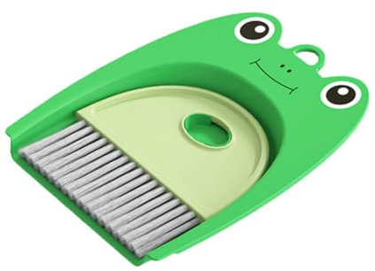 MOBUTOFU 1pc Jungen Und Mädchen Mini Kreative Frosch Besen Kehrschaufel Set Desktop Sweep Tool Kind Besen Und Kehrschaufel Kombination