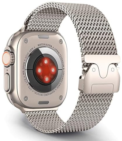 Aizgalxor Bracelet en Acier Inoxydable Compatible avec Apple Watch Ultra 49mm 46mm 45mm 44mm 42mm 41mm 40mm 38mm, Bracelet Boucle Titane Compatible avec iWatch Ultra 2/Series 10/9/8/7/6/5/4/3/2/1/SE