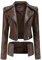 Veste en Cuir Femme Manteau Slim avec Poches Mi Saison Manteau de Moto Blouson Simili Cuir Veste Blouson Moto Femme Ete Leger Grande Taille Manteau Femme Cuir Grande Taille
