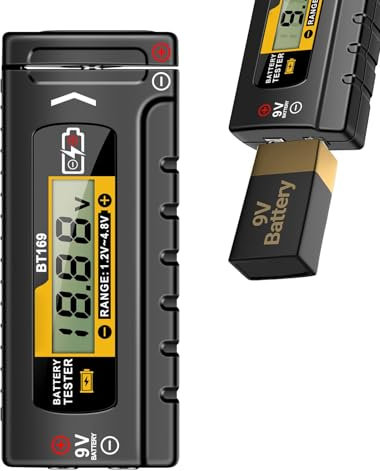 Controllo Batteria Ricaricabile - Misuratore Di Carica Domestico | Monitor Batteria Per Uso Domestico, Tester Per Batterie Digitali Con Durata, Attrezzatura Elettrica Per Controllo Di Piccola Tensione
