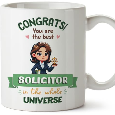 MUGFFINS Solicitor Woman Mug - in English - Best in Universe Trophy - Funny Gift for Colleagues - Ceramic 11oz Mug