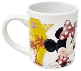Disney Minnie I Love Summer Tasse à thé en céramique pour petit-déjeuner collation lavable au lave-vaisselle 24 cl