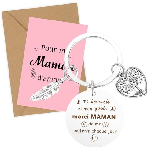 Cadeau Maman Cadeau Fete Des Meres Porte-Clés Maman Original Merci Maman Porte Clefs Avec Carte Idee Cadeaux Anniversaire Mariage Retraite Cadeau Femme Mères Belle-Mères Carte Fête Des Mères