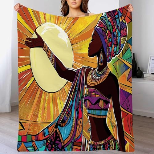Kuscheldecke 130 x 150 cm 3D Drucken Afrika Decke Flanell Fleecedecke Weich Warm Flauschig kuscheldecken Frauen Wohndecke Decken für Sofadecke Couchdecke, Kinder Erwachsene P779