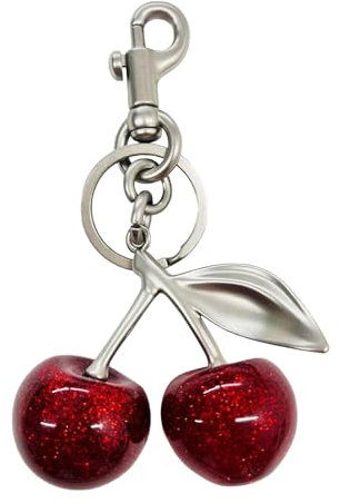 CHUNLINLAODA Kirsch Schlüsselanhänger Kirsch Anhänger für taschen Vielseitiger Schlüsselanhänger Kirsch- Accessoire für modischer Taschen, handtaschen,Schlüssel-Accessoire (Silber)