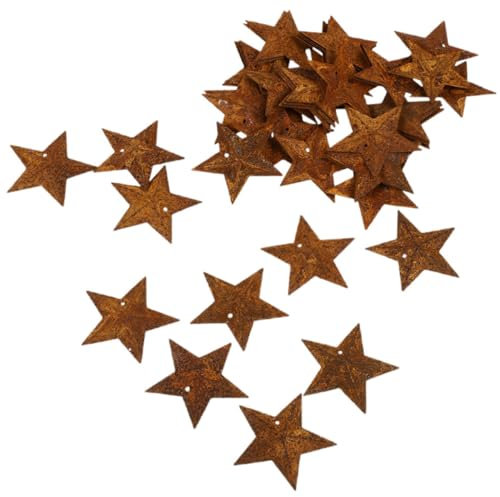 JECOMPRIS 36stücke Metallstern Rostig Metallsterne Primitive Sterne Für Wanddeko Rustikale Landhaussterne Metallbastelsterne Weihnachtssterne