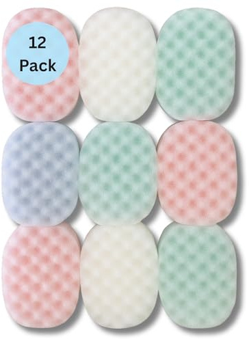 12 x Exfoliating Bath Sponge for Adults and Kids – Massage Sponges for Men and Women, Perfect for Body Scrubbing in The Shower
