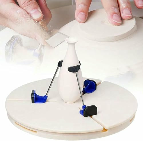 Pottery Trimming Tools Turntable Clamp, Adjustable Pottery Machine Turntable Clamp, Pottery Repair Turntable Sculpting Wheel, for Pottery Lovers