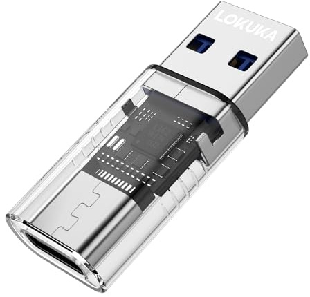 LOKUKA USB-C Buchse auf USB Stecker Adapter, doppelseitiger 3.0 5 Gbit/s Typ-A auf Typ-C Konverter mit integriertem Chip für Laptop, PC, Auto auf Flash Disk, Kopfhörer, Handy, Pad