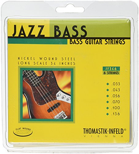 Thomastik Corde per basso elettrica Jazz Bass Flat Wound set 6 corde JF346 scala lunga 34