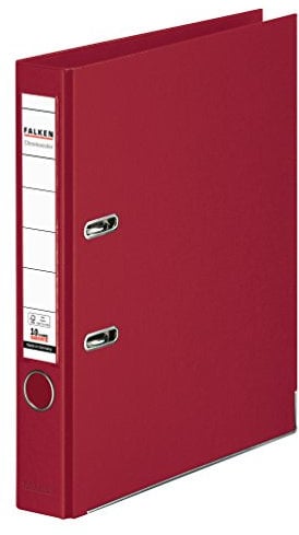 Original Falken Chromocolor Premium-Ordner. Made in Germany. Kunststoffbezug außen und innen 5 cm breit DIN A4 bordeaux Ringordner Aktenordner Briefordner Büroordner Plastikordner Schlitzordner