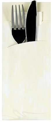 PAPSTAR 520 Bestecktaschen 20 x 8,5 cm Creme inkl. 1 Serviette (85206)