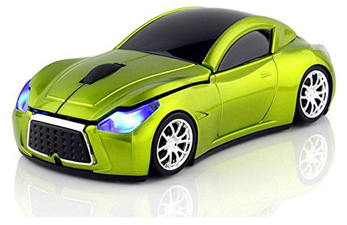 Wireless Mice Sports Car Computer Mouse Laptop Optical Gaming Mouse (Green)