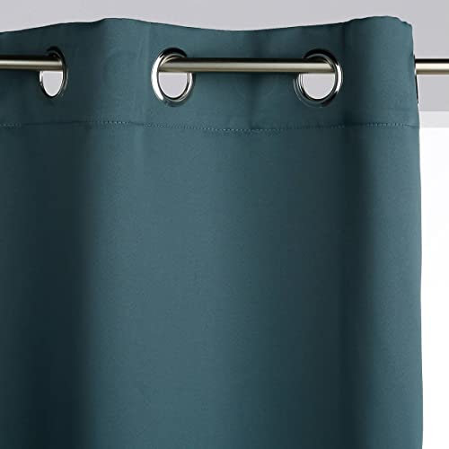 Atmosphera - Lot de 2 Rideaux occultants Bleu Canard - 135x240 cm