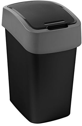 Curver Flip Multipurpose-Waste Bin, Black/Grey, 25 Litre