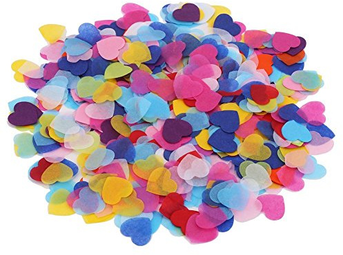 DECORA 1 Inch Multicolor Hearts Paper Confetti for Wedding St. Valentine's Day Decorations