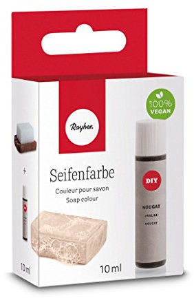 Rayher Hobby 34246532 Seifenfarbe, 10 ml, geruchsneutral, 100% vegan, schadstofffrei und ökologisch abbaubar, im wiederverschließbaren Kunststofffläschchen mit Schraubdeckel, gut dosierbar, nougat