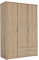 Rauch Möbel Rasant, Schrank Drehtürenschrank inklusive 2 Schubladen, 3-türig, Zubehörpaket Basic 3 Einlegeböden, 1 Kleiderstange, Eiche Sonoma, Holz, 52 x 127 x 188 cm