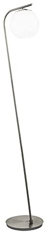 Stehleuchte Standlampe Glas opal Wohnzimmerleuchte Schlafzimmerlampe nickel matt, Kugel-Lampenschirm, 1x E27, DxH 26 x 150 cm, Eglo 98454