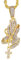 Iced Out Religious Pendants in 14k Gold Tone Plating with Two 4mm Gold Chains (Double Rope or Tennis & Rope Chain),Bling-ed Out Praying Hand, Praying Hand with Cross, Angel, and Blessed, Metal, glass