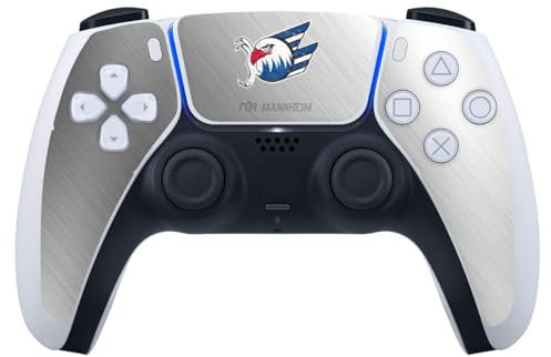DeinDesign Skin kompatibel mit Sony Playstation 5 Controller PS5 Folie Sticker Adler Mannheim Logo Eishockey