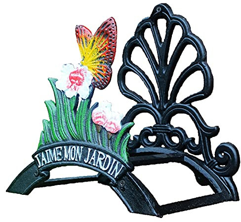 MYYINGBIN Wandhalterung Dekorativer Gartenschlauch Butler, Vintage Gusseisen Schlauchhalter, Wasserrohr Aufbewahrungsorganisator Für Innenhof Zaun, A