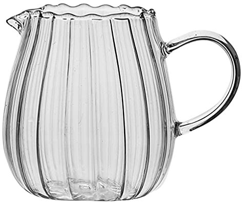 YARNOW Cristal en Forme de Vague Verre Tasse Crémier Café Tasse de Lait Pot de Crème Servir Pichet Cruche Sauce Cruche D' Eau pour La Maison Cuisine Clair