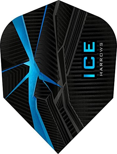 Harrows Ice Recut Dart-Flights, 100 Mikron, 10 Sets mit 3 Flights, Standard Nr. 6, Aqua Blue