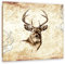Feeby Wandbild Hirschkopf Abstrakt Hirsch Natur 50x50 cm Modern Deko Kunst Bilder Tier Vintage Retro Das Geweih Beige