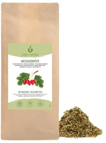 IDDA Herbal Espino Blanco Infusión 500g, Hojas y Flores de Espino Blanco Secas y Cortadas, Té Suelto