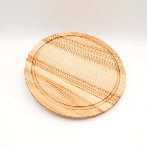 JOWE Round Wooden Kitchen Chopping Board in Ash| Ash Wooden Snack Board 25x25 cm | Round Chopping Board in Ash, 1 Piece