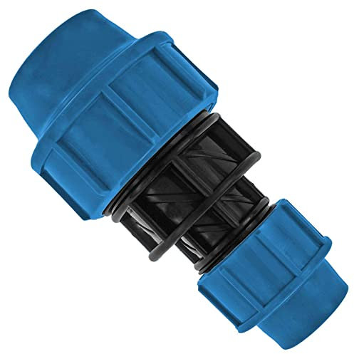 PP Fitting Klemmverbinder Verschraubung - Kupplung reduzierend für PE Rohr-Außendurchmesse 50mm auf 25mm