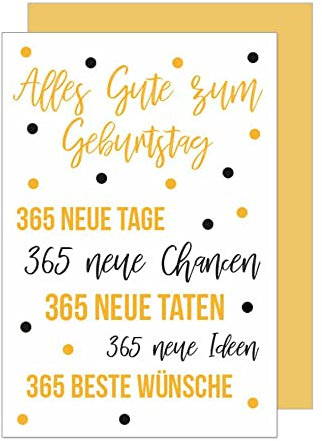 Edition Seidel Premium Geburtstagskarte mit Goldprägung und Umschlag. Glückwunschkarte Grusskarte Billet Karte Geburtstag Happy Birthday Mann Frau Sprüche Gold (G2664 SW022) (Design 7)