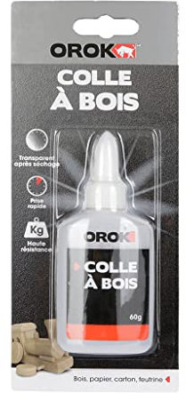 OROK - Colles universelles, Colles à bois - Colle à bois 60g, colle à bois liquide prise rapide 60g - En flacon de 60g - Transparente après séchage - Convient à tous types de bricolages ou réparations