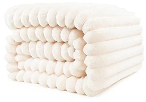 Coperta 200 x 230 cm, calda coperta e copridivano, per mamma, donne e fidanzate (beige, 200 x 230 cm)