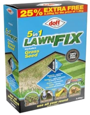 Fast Growing Lawn Grass Seed Rapid Quick Growth New lawns or Patch & Repair Super Patch Grass Seed Gardening Thicken Lawns Burnt Dry Lawns Fresh (2.25KG Lawn Fix)