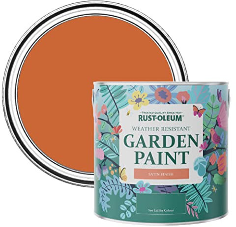 Rust-Oleum Orange Mould-Resistant Garden Paint In Satin Finish - Tiger Tea 2.5L