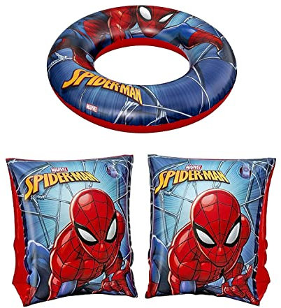 ICE TOYS Set mit Armlehnen und Donut für Kinder, Strand, Sommer, Pool (Spiderman)
