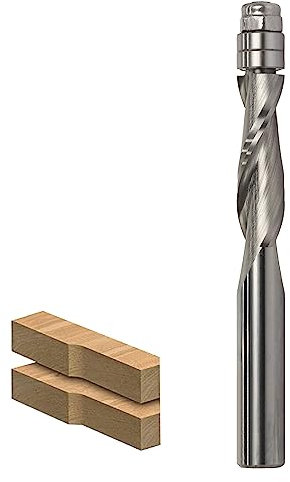 AKYLIN Fresa de enrasado en espiral de 8 mm, fresadora en espiral para fresadora superior, diámetro de corte de 8 mm, longitud de corte de 16,6 mm, ranura en espiral, doble rodamiento de bolas, fresa