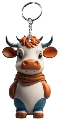 Neamou Porte-clés de Vache des Highlands | Porte-clés de béta de Dessin animé Acrylique 2D - Décorations de Porte-clés colorées pour Sac d'école, Ornement Mignon pour téléphone Portable