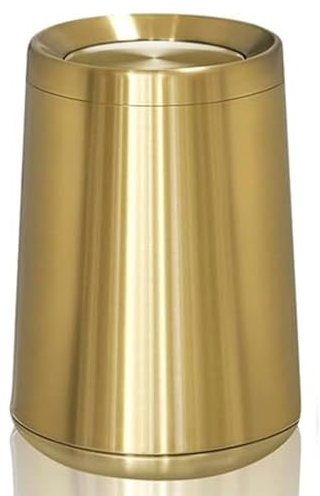 LEASYLIFE 2,6 gallonen, Die badewannen aus edelstahl bestehen aus mülltonnen, wackeldeckel und goldenen toiletten(Gold)